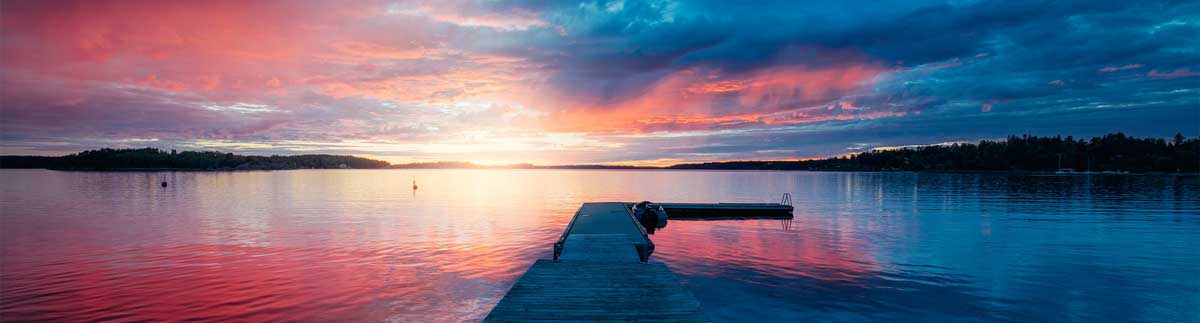 Sunset over a lake